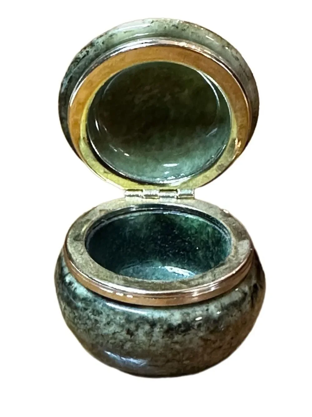 Vintage MCM Italian Alabaster Stone Trinket Box